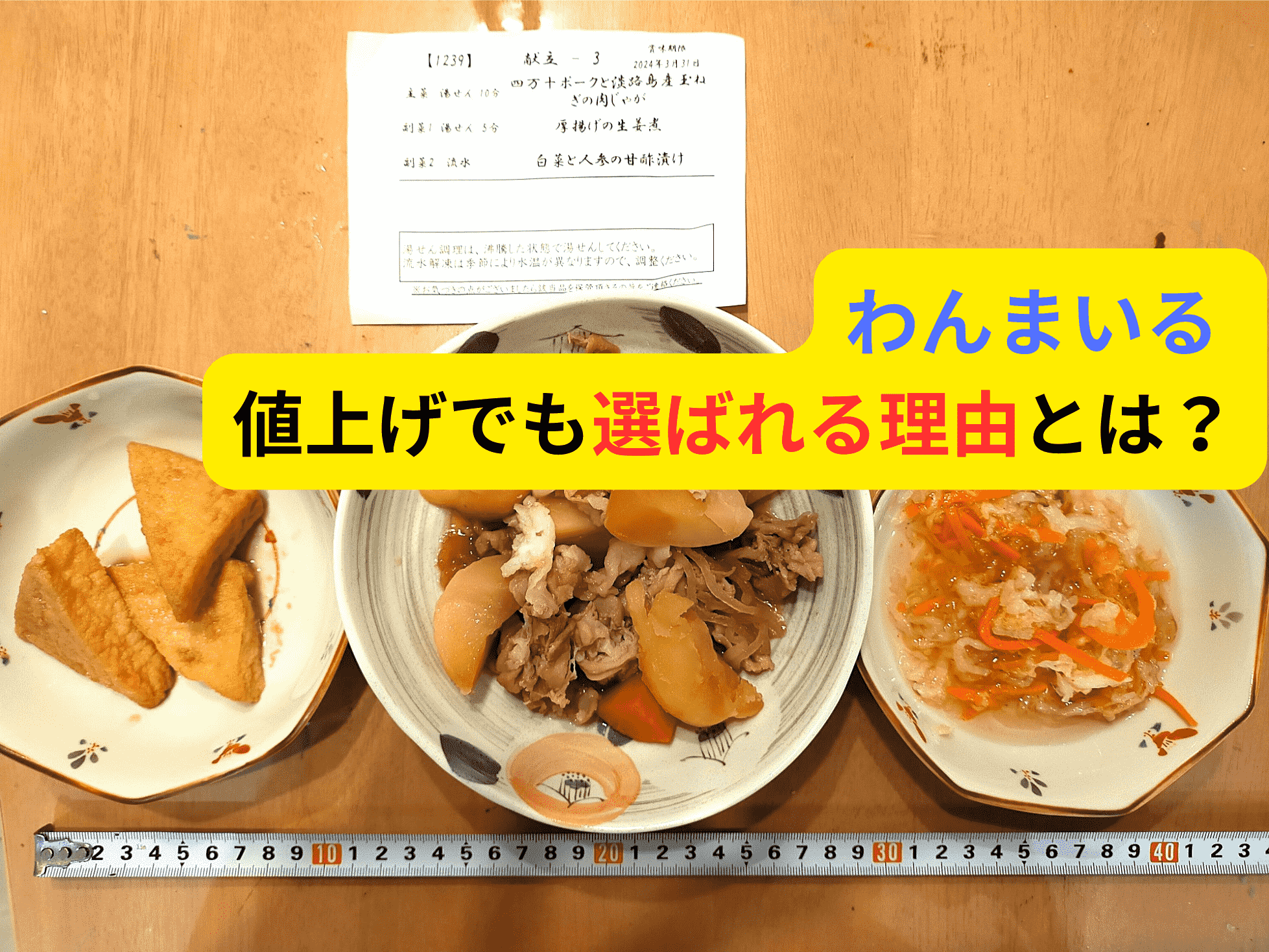 わんまいる 健幸ディナーが2024年4月2日から160円値上げされた料理セット